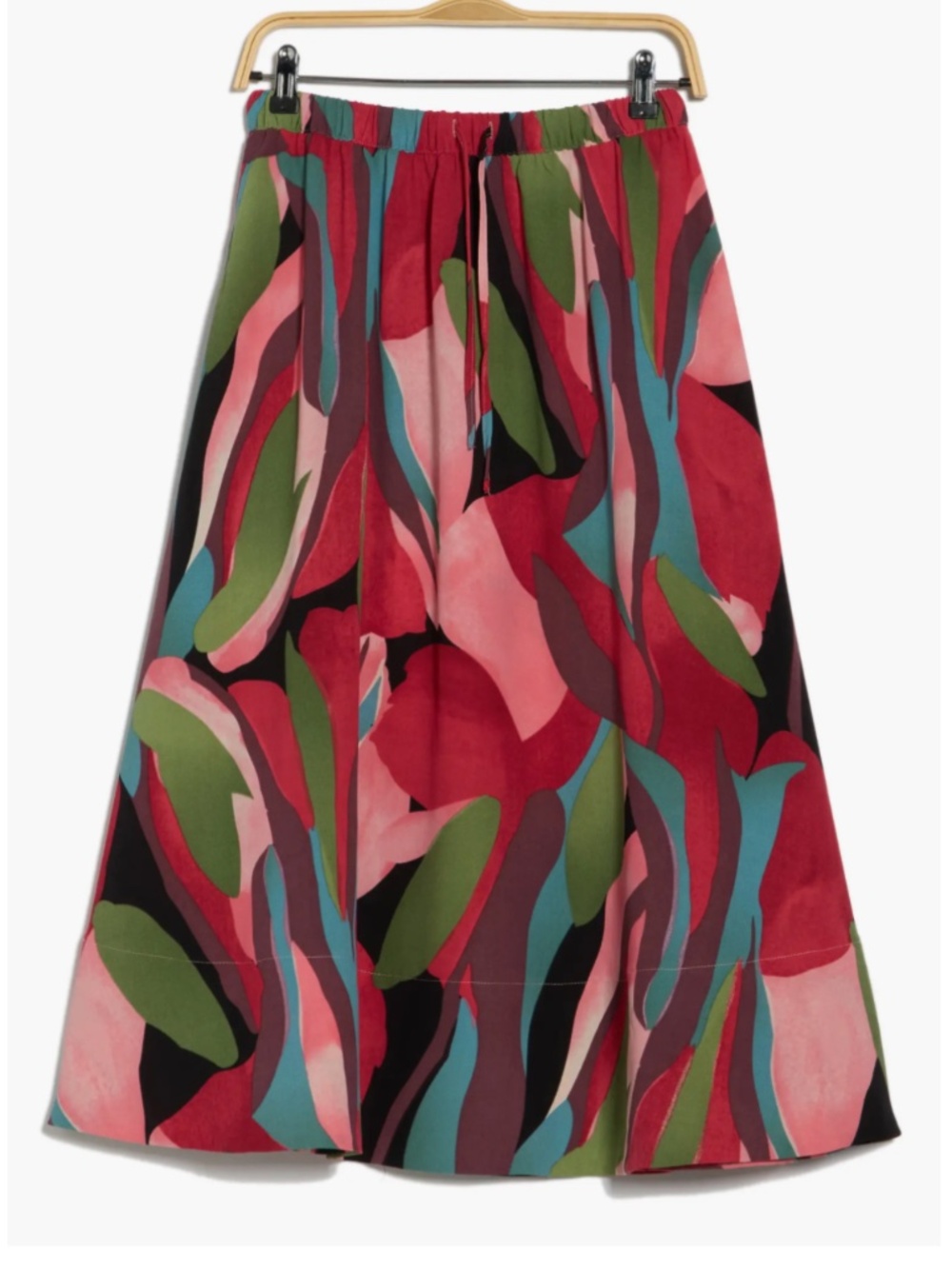 Tie waist midi skirt